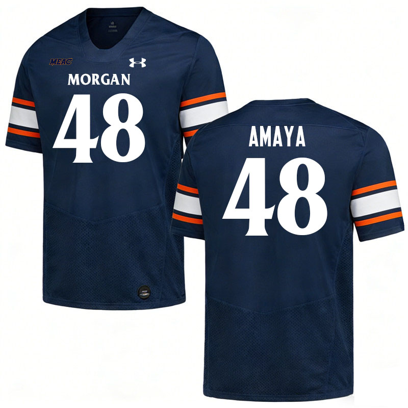 Morgan State Bears #48 Alex Amaya College Football Jerseys,Uniforms Stitched-Navy